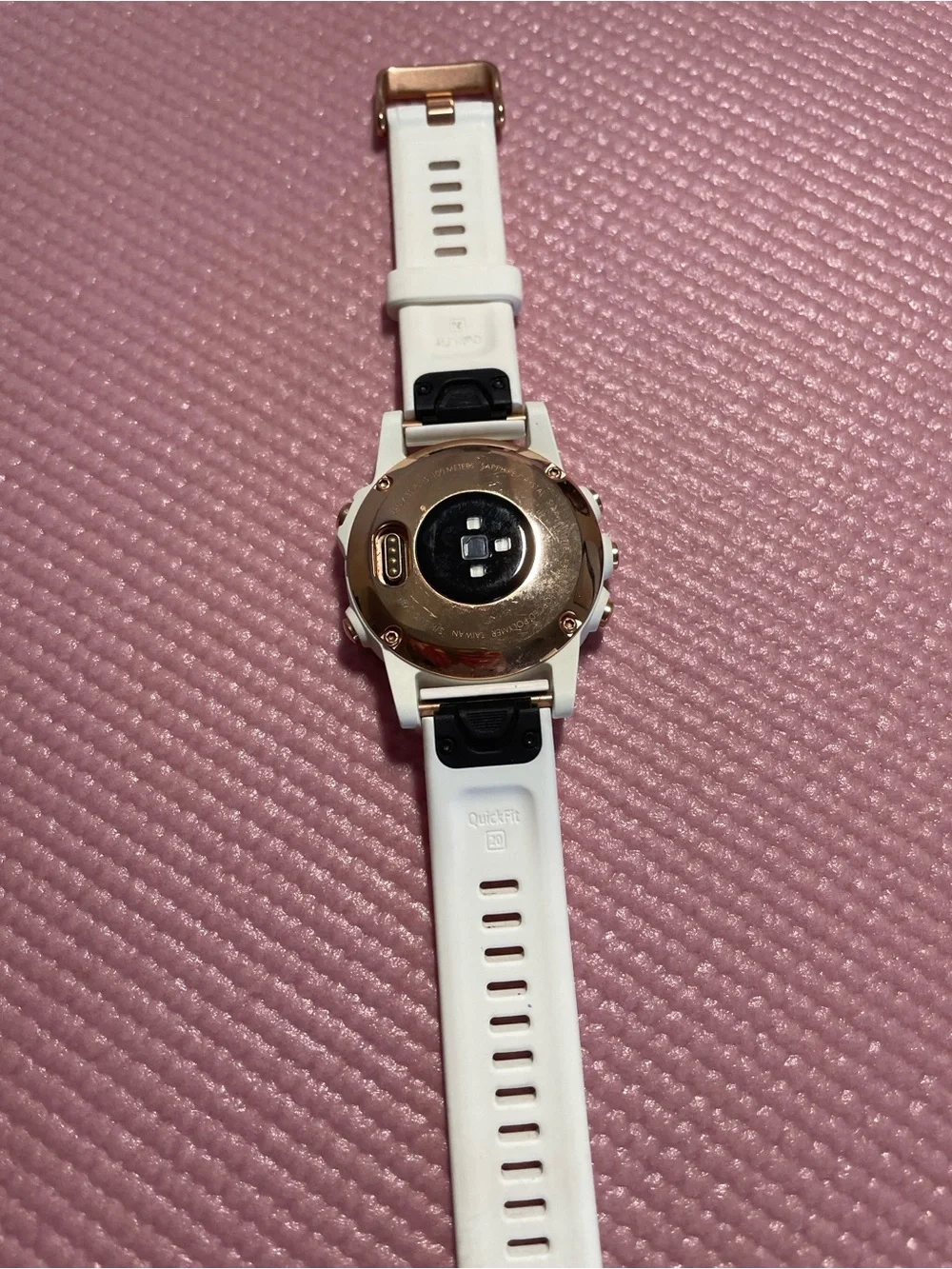 Garmin Fenix 5s Plus smartwatch in white with rose gold bezel